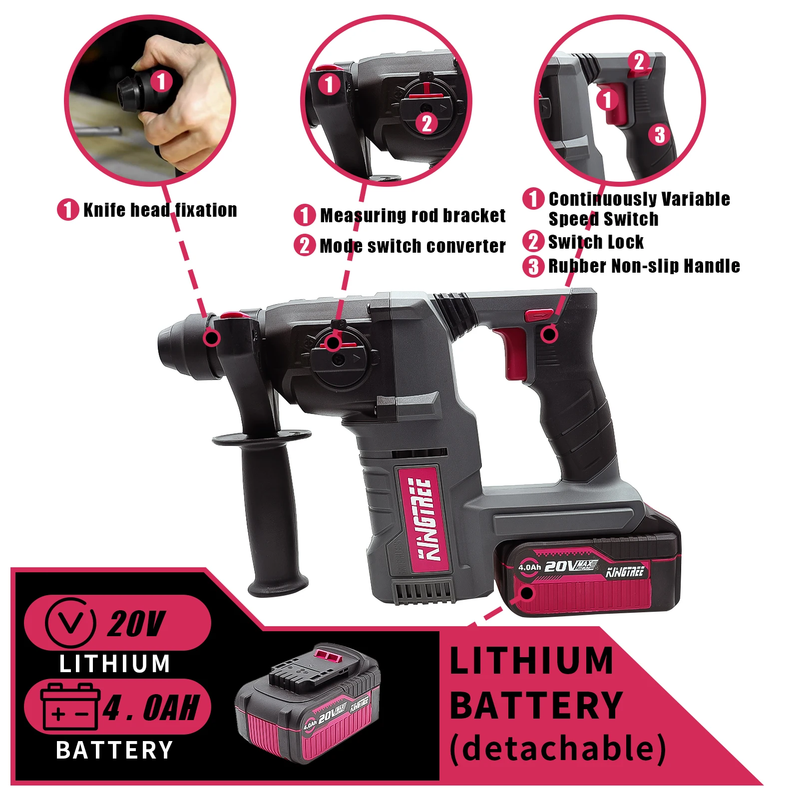 Электрический Профессиональный Ударный Молоток KINGTREE 20 в ударная дрель высокой