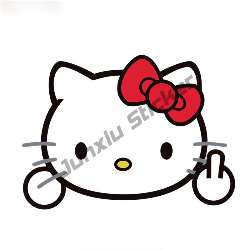 

Funny Stickers Cute Cat KITTY Middle Figure Waterproof Exterior Sticker PVC Cars Motorcycle Creativity Decal KK13*11cm