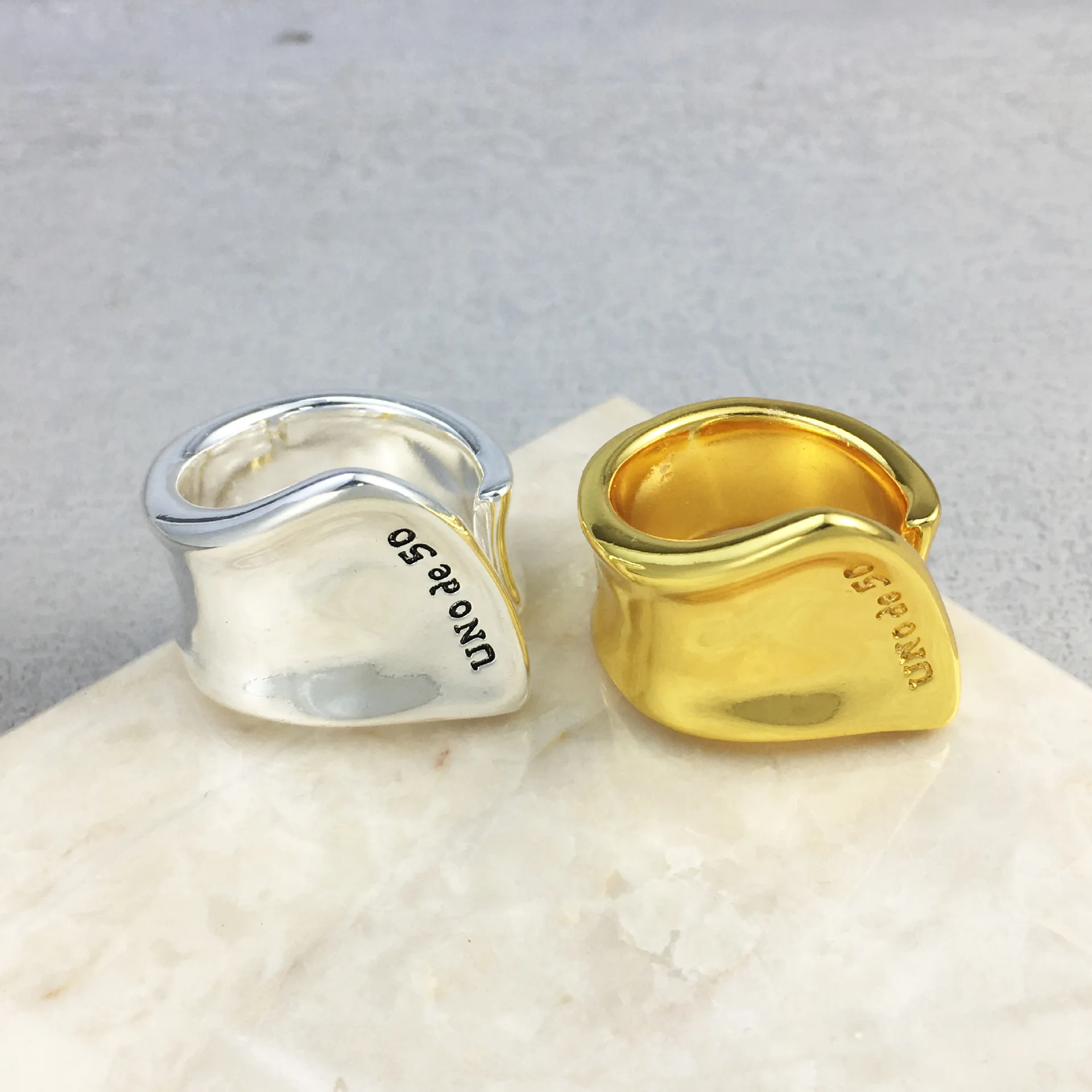 Испания UNOde50 la Grieta минималистское серебряное кольцо легкая роскошь модное