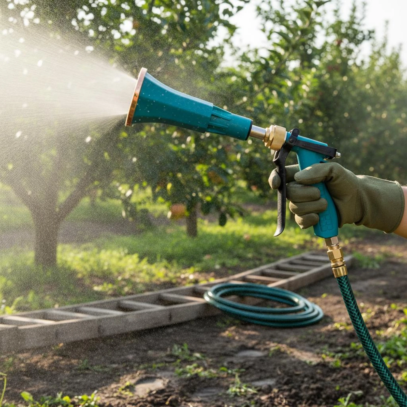 Фото Распылитель для сада с тонким распылением, высоконапорный, с регулируемой насадкой, прочный, простой в использовании №2
