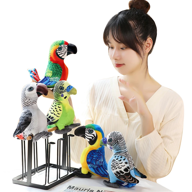 

20cm Lifelike Parrot Plush Toys Soft Simulation Psittacidae Macaw Stuffed Toy Cute Wild Animals Birds Dolls Children Kids Gift