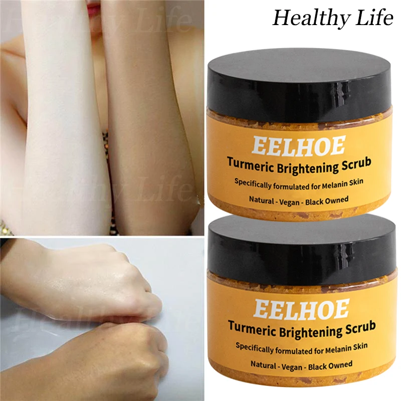 

Turmeric Body Scrub Exfoliating Armpits Knee Bleach Lighten Elbow Melanin Brighten Cream Remove Dead Skin Whitening Face Care