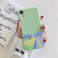 fhnblj cartoon scenery phone case soft solid color for iphone 11 12 13 mini pro xs max 8 7 6 6s plus x xr