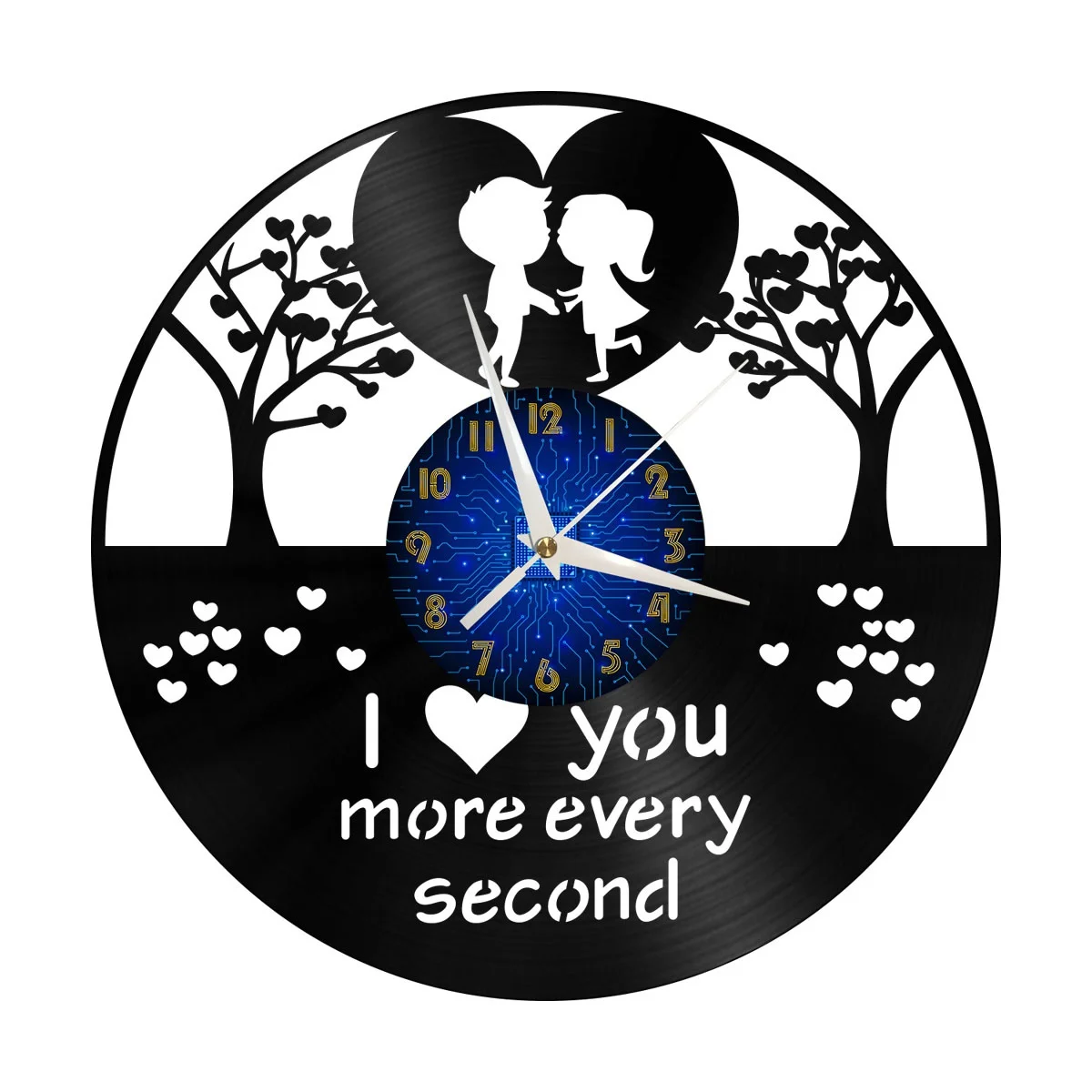 

Couple Confession 2 Vinyl Wall Clock, Vinyl Record Clock Wall Art Silent & Non-ticking