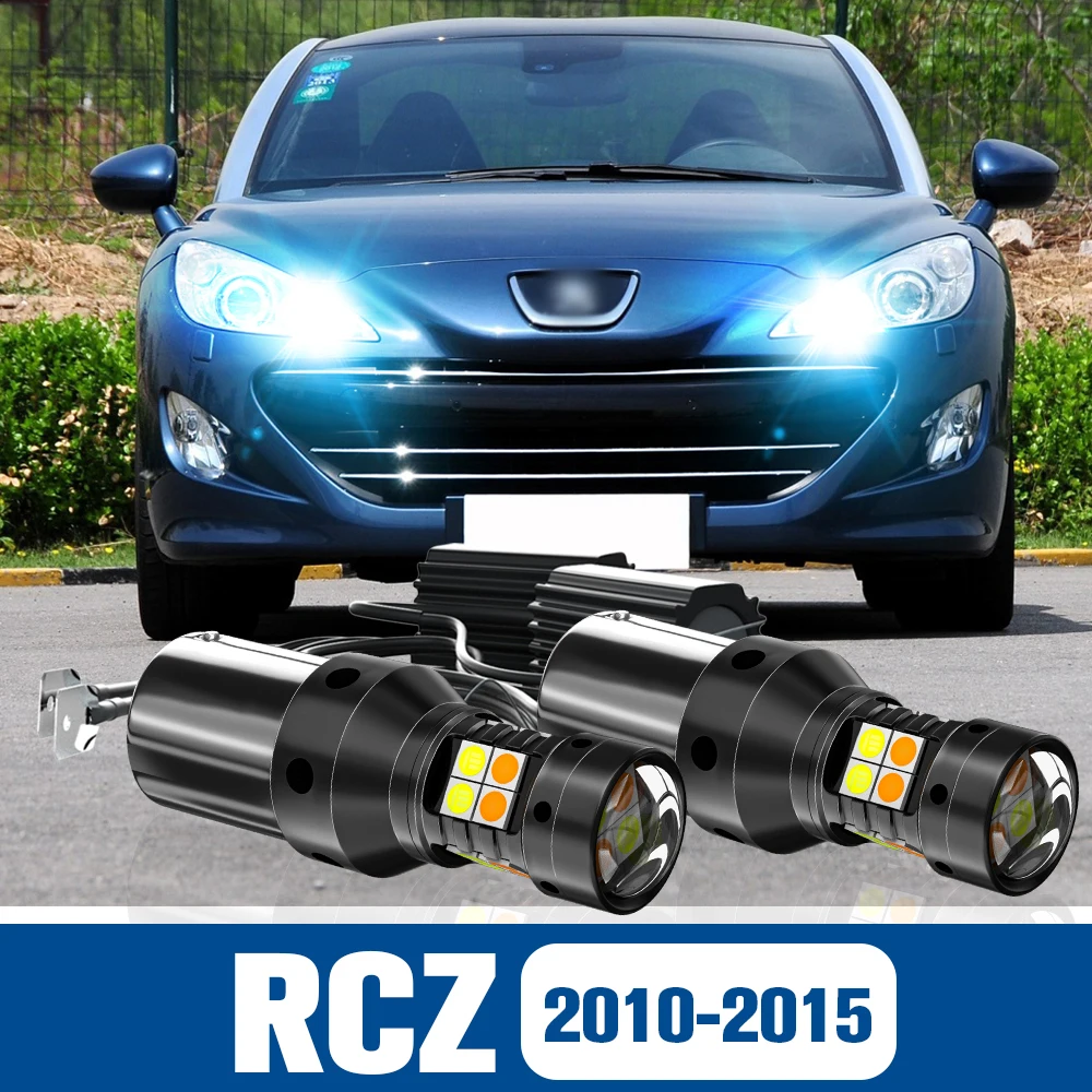 

2pcs LED Dual Mode Turn Signal+Daytime Running Light DRL Accessories Canbus For Peugeot RCZ 2010-2015 2011 2012 2013 2014