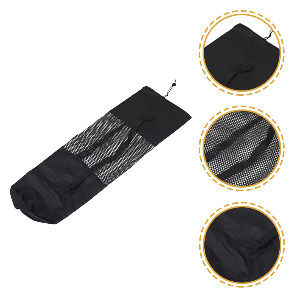 

2 Pcs Nylon Tote Mat Carrying Pocket 90X25X0.2CM Mesh Black Cloth Storage Pouch Sports Miss