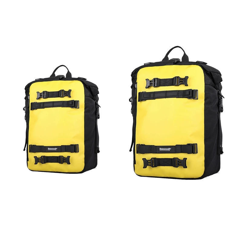 

Rhinowalk 2 Pcs Pannier Bag Waterproof Motorbike Bag MTB Road Rear Rack Cycling Rear Seat Bag Backpack Yellow, 10L & 20L