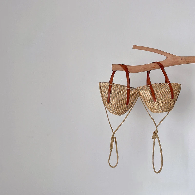 

Сумка через плечо для девочек, соломенная, летняя, ручной работы, с отделением для монет