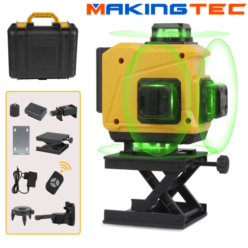 

Laser Level 16 Lines 3D Self-Leveling 360 Horizontal And Vertical Cross Beam Line Super Powerful Green Laser