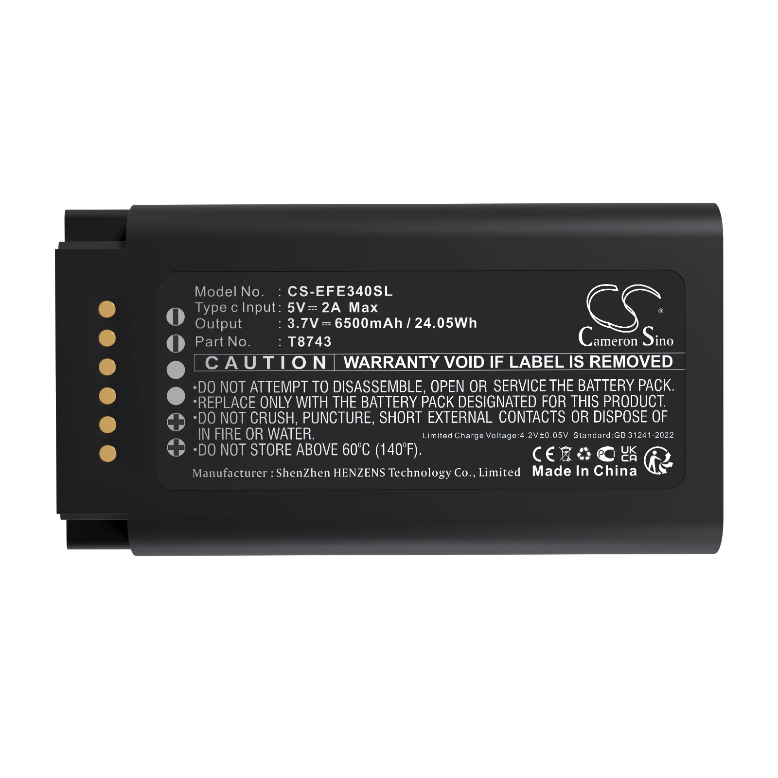 Фото Сменная батарея 3.7V 6500mAh T8743 для домашней камеры безопасности и видеодомофона Eufy E340 №5
