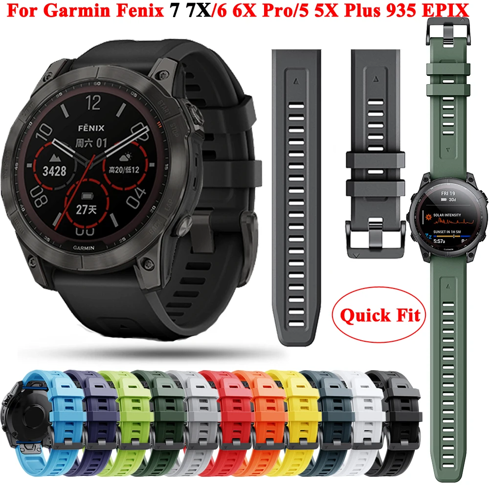 

Ремешок силиконовый для наручных часов Garmin Fenix 6X 6 Pro 7X 7 Epix Gen 2 955