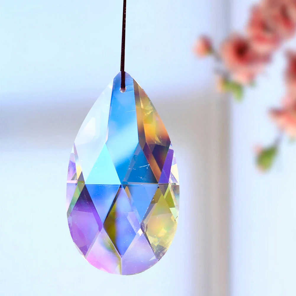 Прозрачная светящаяся Кристаллическая Люстра Аврора Ангел слезы полированная