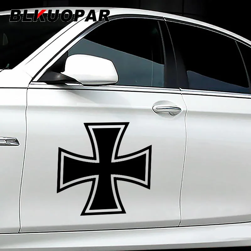 

BLKUOPAR 43cm x 43cm Iron Cross Car Stickers Personality Waterproof Decal Laptop Bumper Motorcycle Windshield Car Accessories