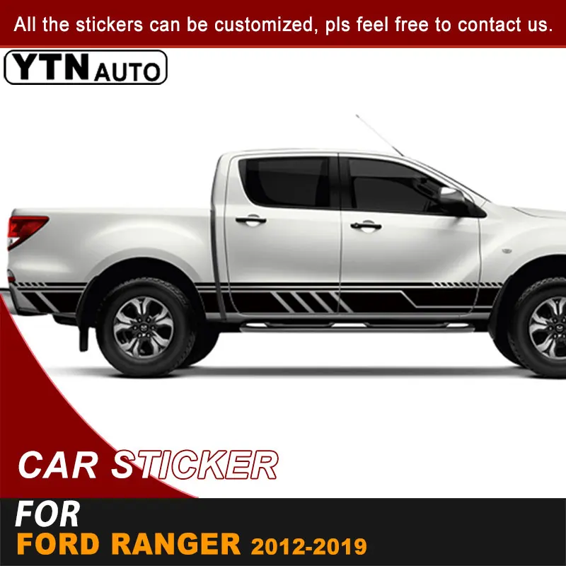 Полосатые наклейки на боковые двери гоночного автомобиля графические виниловые