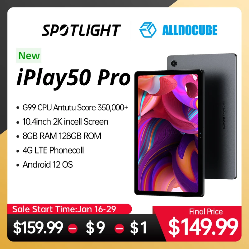  Alldocube iPlay50 Pro планшет, экран 10,4 дюйма, 8 ГБ + 128 ГБ  MT6789 iPlay 50 GPS phone tablets 