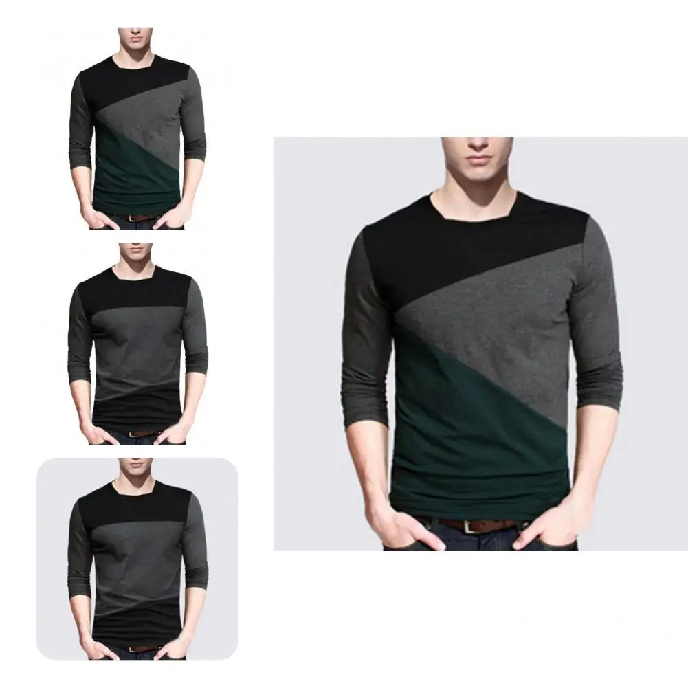 

Comfortable Terrific Fit Spring Shirt O Neck T-shirt Patchwork for Home