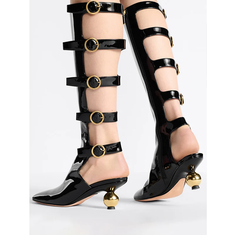 Пикантные летние ботинки на высоком каблуке с квадратным носком и ремешком