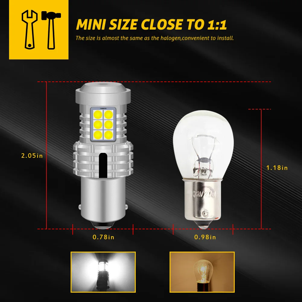 2 шт. лампы для указателей поворота 1156 BA15S BAU15S