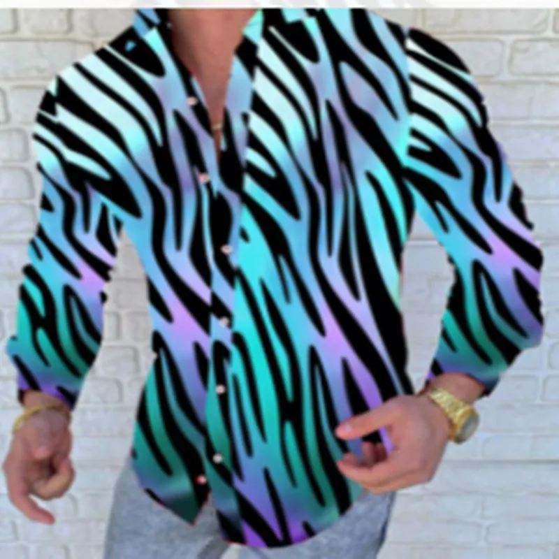 

New Long Sleeve Printed Casual Fashion Men's Shirts Shirt Men's Clothing Men's Tops