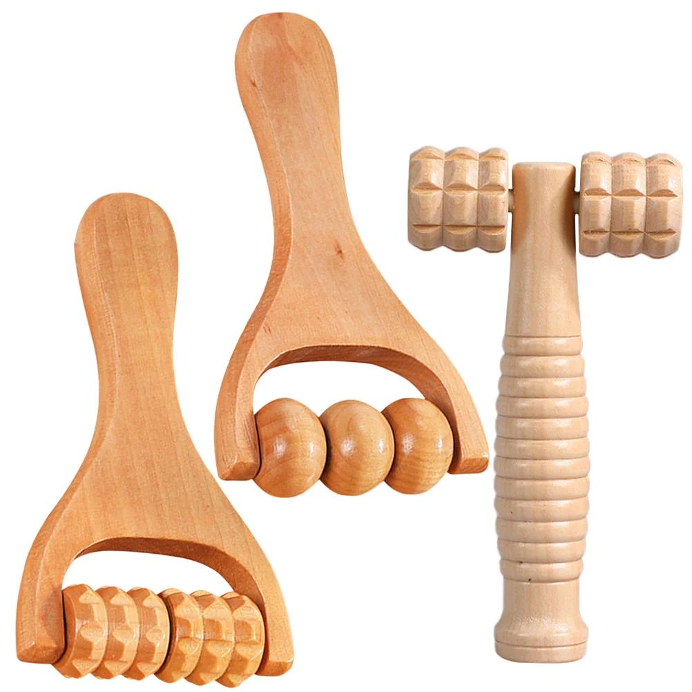 

3pcs Massage Roller Body Roller Multi-Functional Foot Massager Wooden Roller Massager Tool