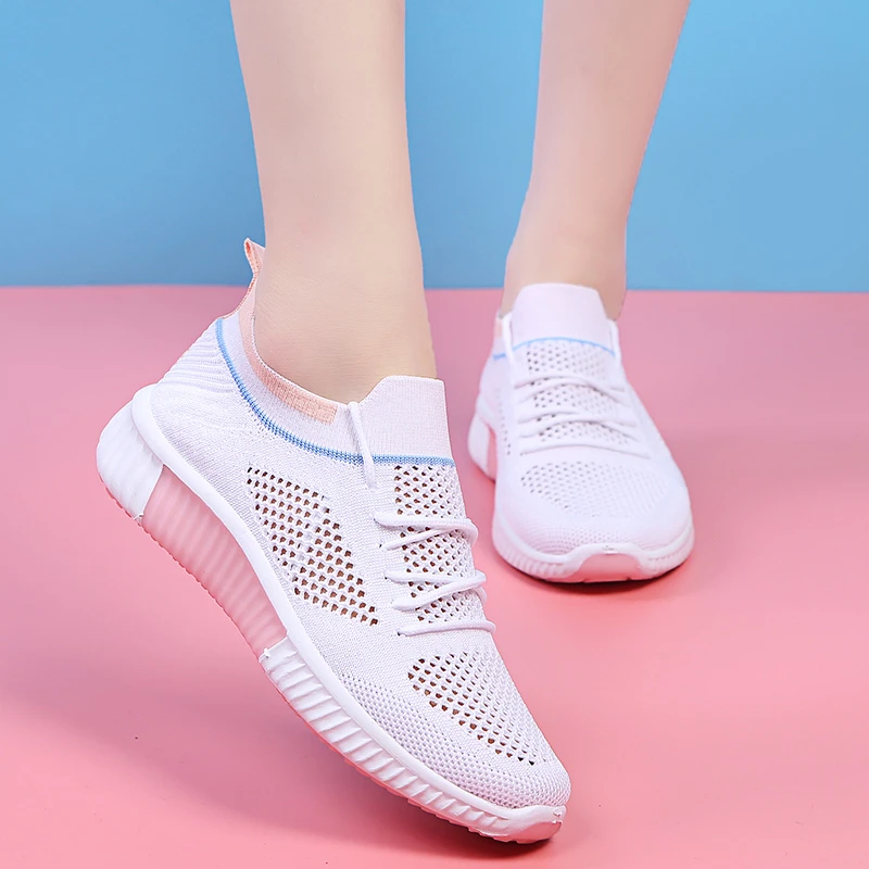 Женские белые кроссовки для бега летняя удобная женская обувь весны и осени