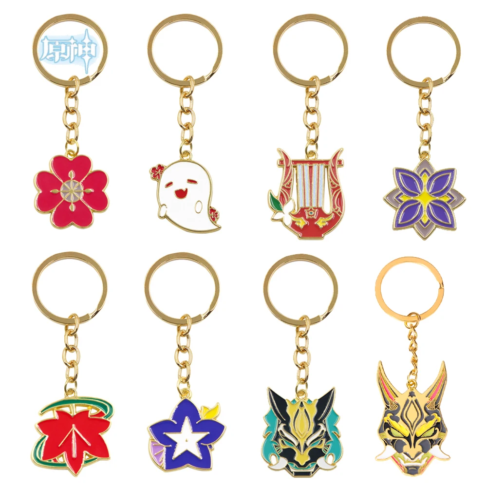 

Genshin Impact Keychain Venti Xiao Hu Tao Cute Ghost Kaedehara Kazuha Raiden Shogun Pendant Key Chain For Women Men KeyRing Gift