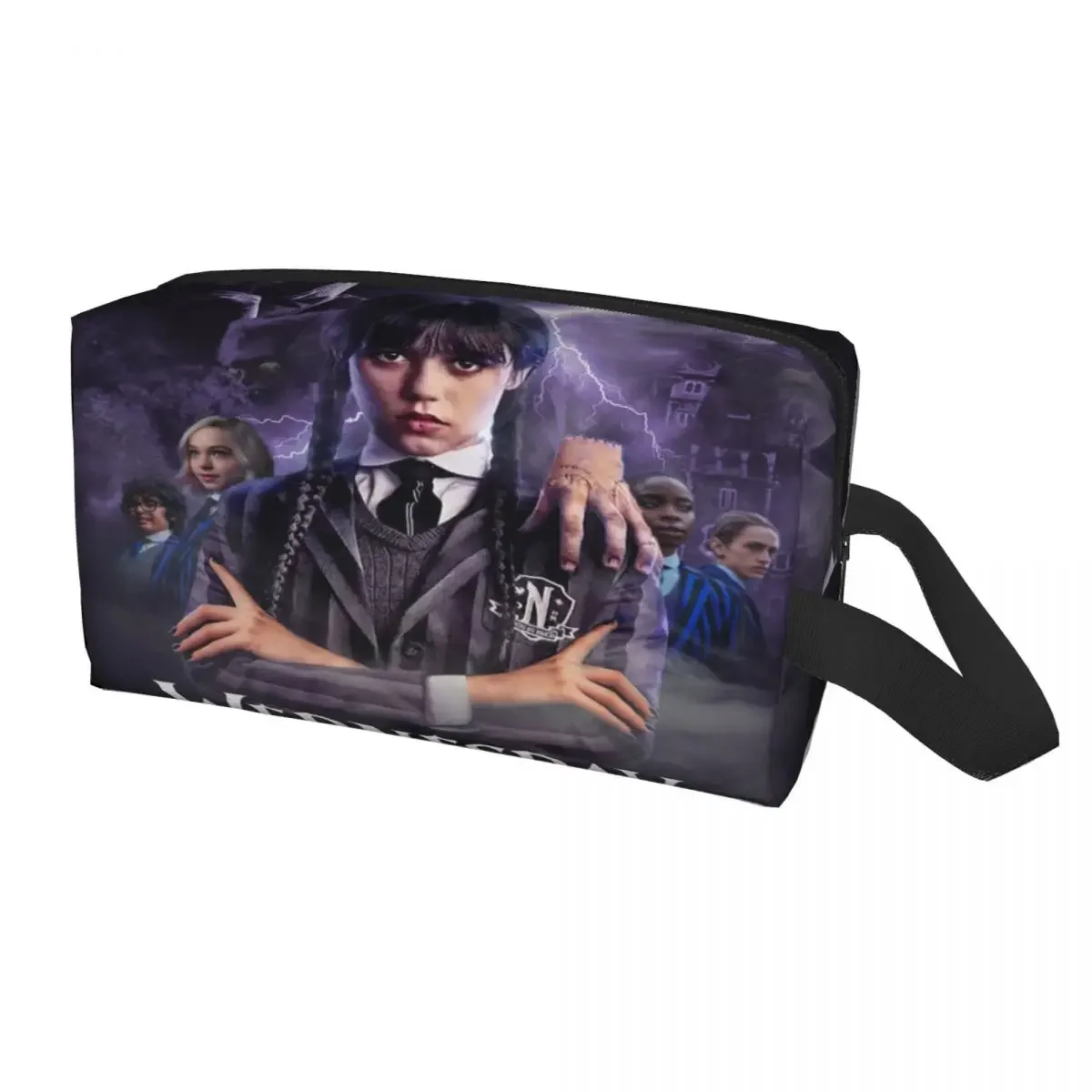 

Travel Movie TV Wednesday Addams Toiletry Bag Supernatural Comedy Makeup Cosmetic Organizer Women Beauty Storage Dopp Kit Case