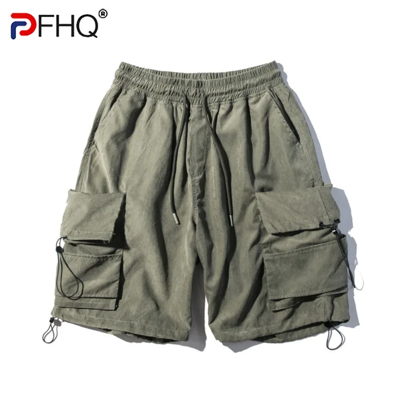 

PFHQ 2023 Summer Trendy Jogger Casual Pants Many Pockets Men's Cargo Shorts Sports Fashion High Quality Short Overalls Trousers