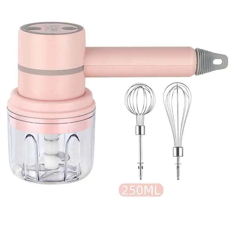 

Wireless Mixer Electric 2In1 Rechargeable Garlic Ginger Chopper Egg Beater Handheld Cream Cake Baking Dough Mixer Blender