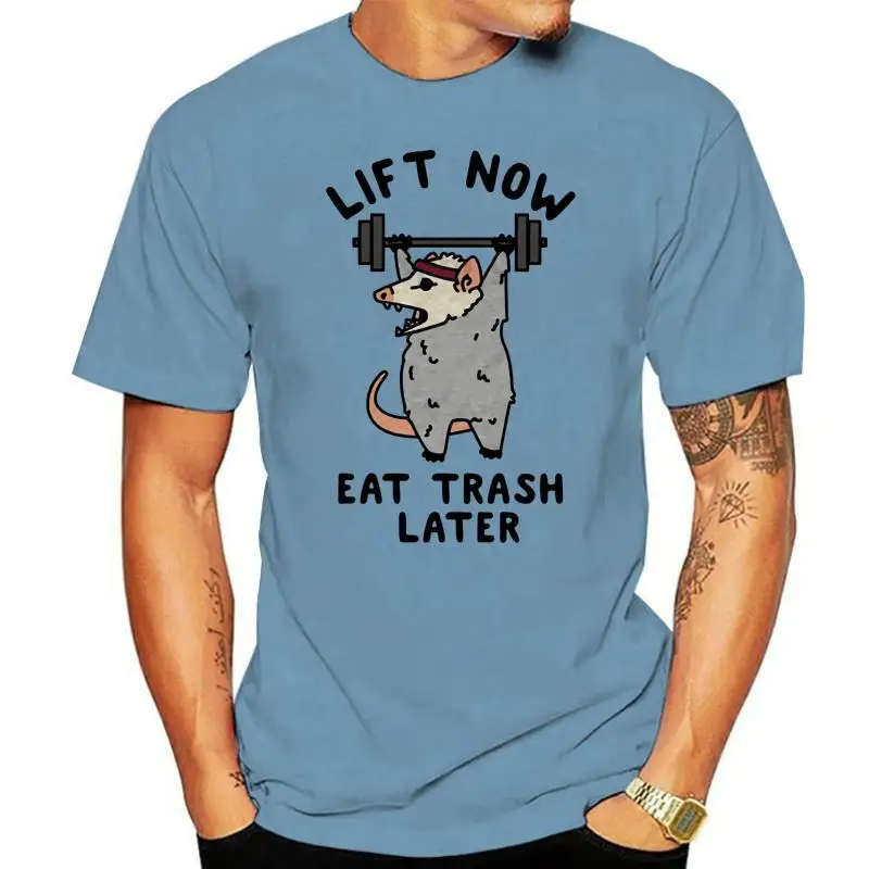 

Lift Now Eat Trash Later Opossum Mens T-Shirt