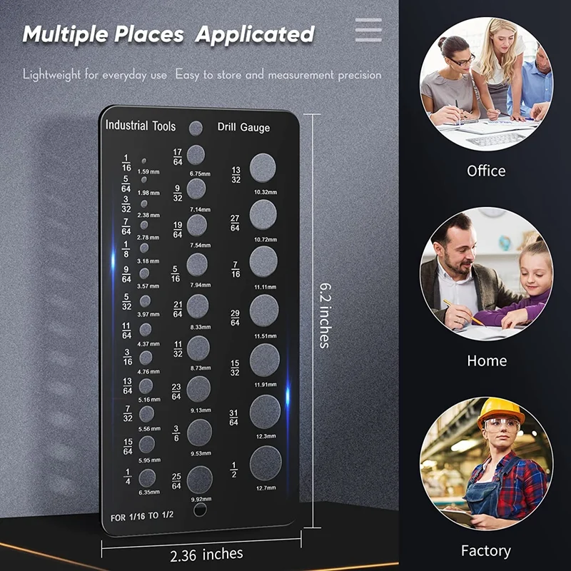 Акция! Калибр для сверл размером от 1/16 до 1/2 дюйма размер винта и резьбы а также