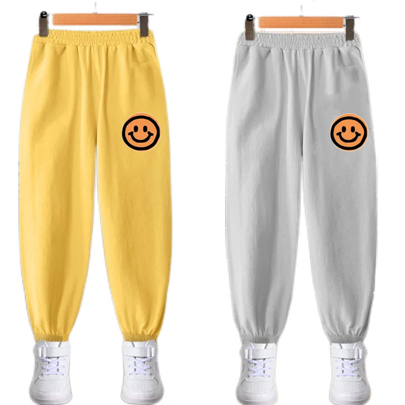 Детские Брюки С Принтом Happy Face Тонкие Летние Защитные Сетчатые Унисекс