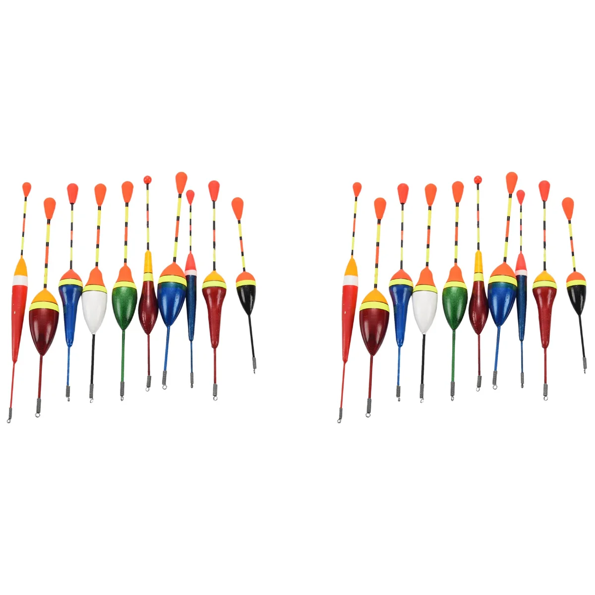 

20Pcs Fishing Floats Set Buoy Bobber Fluctuate Mix Size Color Float Buoy Pesca Light Stick Floats