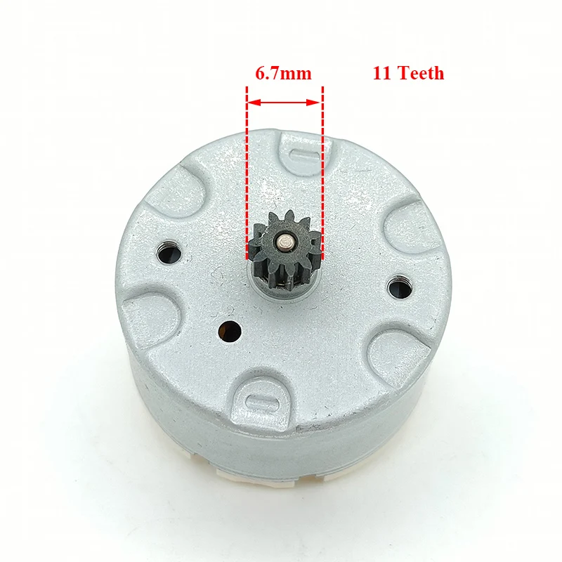 Фото Стандартный мини-мотор RC500-KN/12500 DC 6V 9V 12V 5800 об/мин, микро-мотор с круглым шпинделем диаметром 32 мм, 11 зубьев, для роботов-пылесосов №1