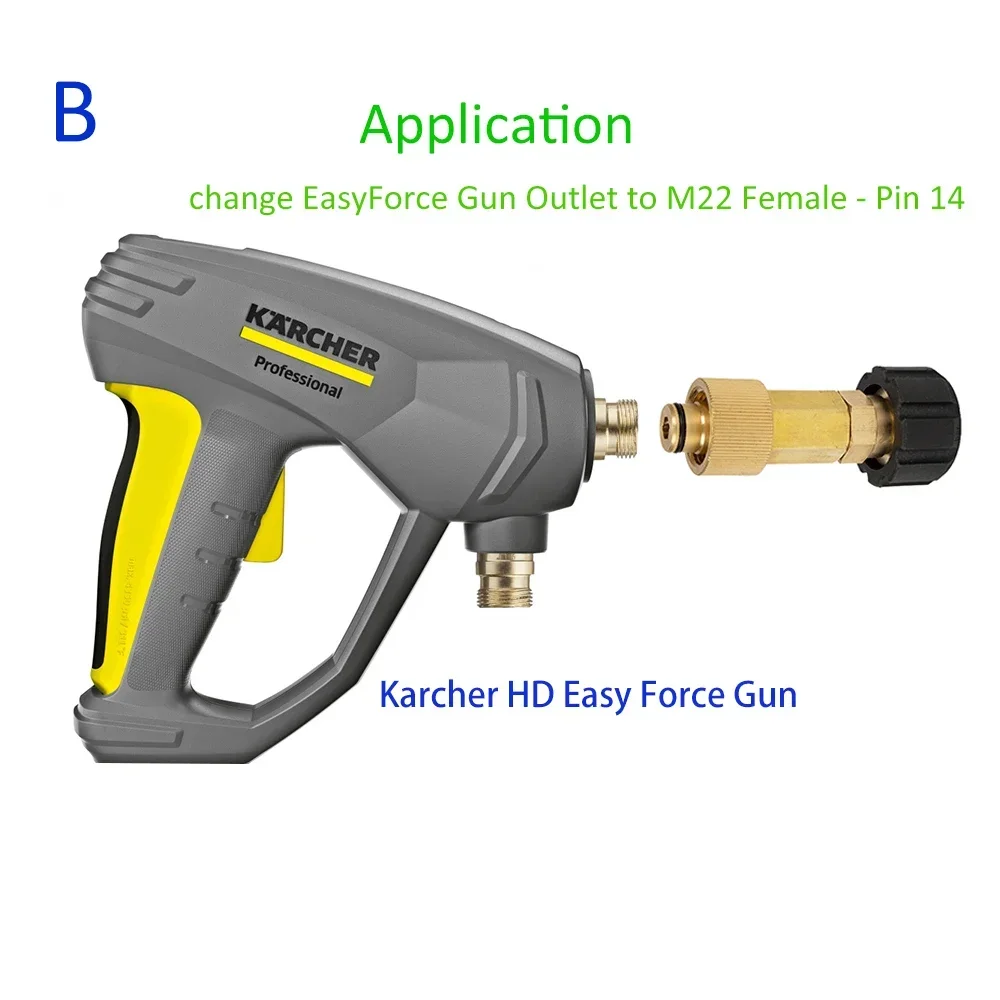 Латунный соединитель для мойки высокого давления HD адаптер EasyForce соединение M22