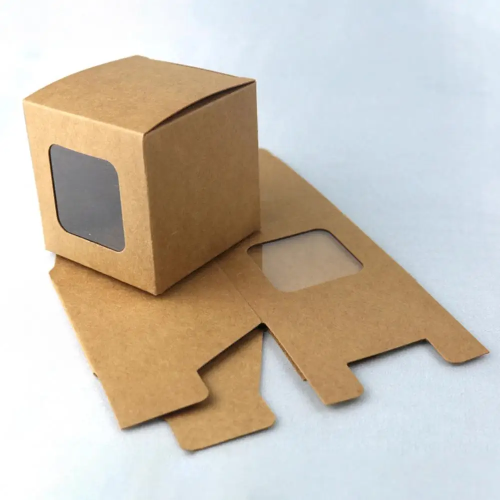 

Paper 10Pcs Fashion Easy to Operate Window Design Gift Container Long Lasting Packing Organizer Eco-friendly for Unisex