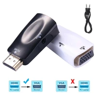 hdmi compatible to vga cable converter male to famale converter adapter 3 5 mm jack audio hd 1080p for pc laptop tablet