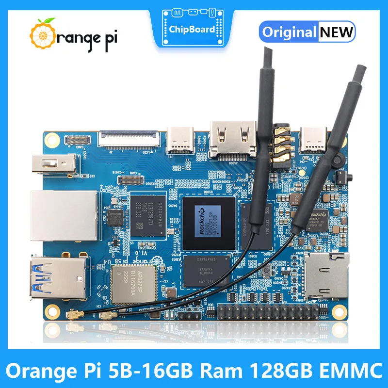 Orange Pi 5B 16 Гб ОЗУ один компьютер RK3588S 128 ГБ EMMC Wifi-BT макетная плата Orangepi 5B работает на Debian Ubuntu Android