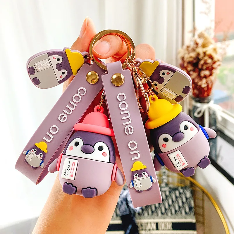 

Silicone Keychain Cute Keychains Women Bag Pendant Creative Little Penguin Cartoon Couple Fashion Jewelry Accessories