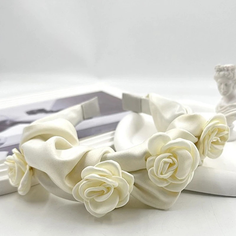 

Girls Korean Fabric Hair Bands Flowers Headbands Solid Elastic Hair Bands Hair Styling Tool Hair accessories For Birthday Gift