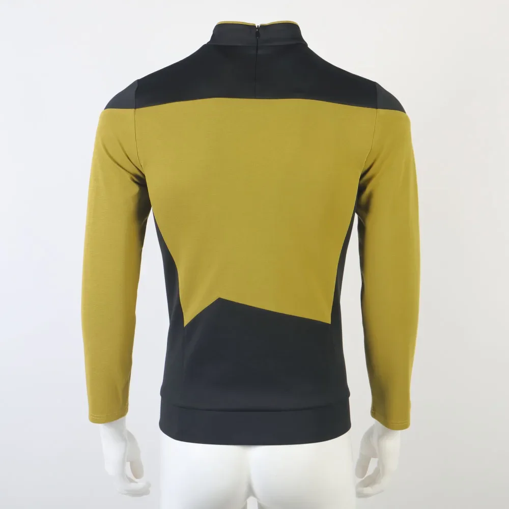 Фото Star TNG The Next Generation Trek Красная Желто-Синяя Рубашка Униформа Косплей Костюм Для Мужчин Пальто Хэллоуин Вечеринка №5