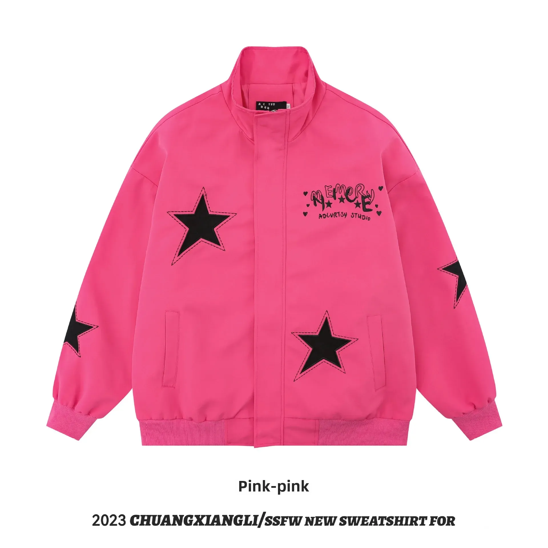 Куртка мужская с вышивкой в виде звезд винтажный пиджак свободного покроя