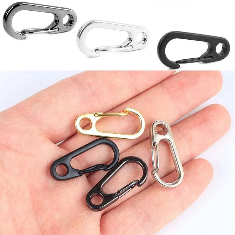 

5 Pcs Mini Spring Fastener Outdoor Gadget Key Ring Ring Mountaineering Simple Quick Fastener Carabiner Grappling Hook