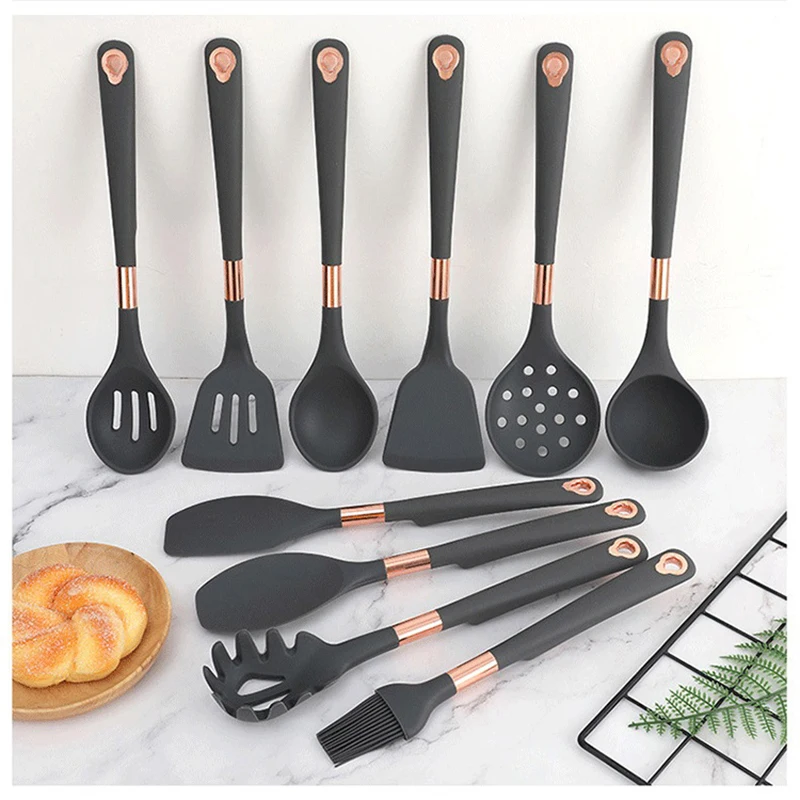 

Silicone Kitchenware Set Heat Resistant Cookware Non-Stick Utensils Cooking Gadget Kitchen Accessories Baking Tools With Storage