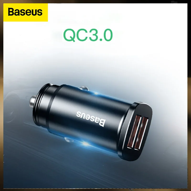 

Baseus 30W Quick Car Charger Dual USB QC3.0 SCP AFC Fast Car Charging Mobile Tablet Adapter Car Phone Charger For Samsung For iP