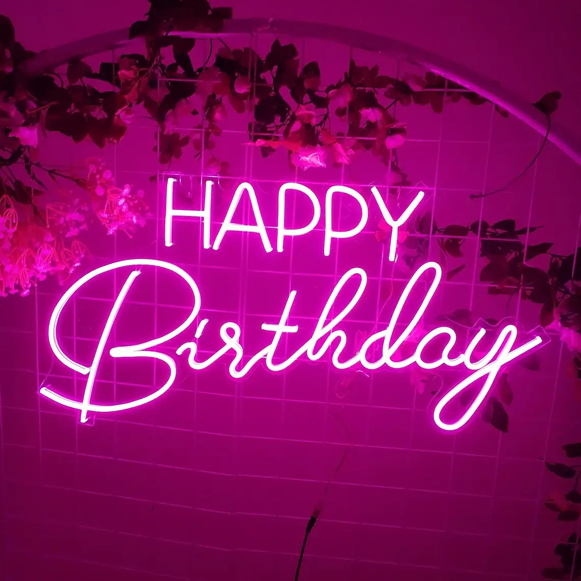 Happy Birthday Neon Sign Lights Custom Party Art Decor Supplies Present Gender Reveal For Baby Show Personalized Gifts
