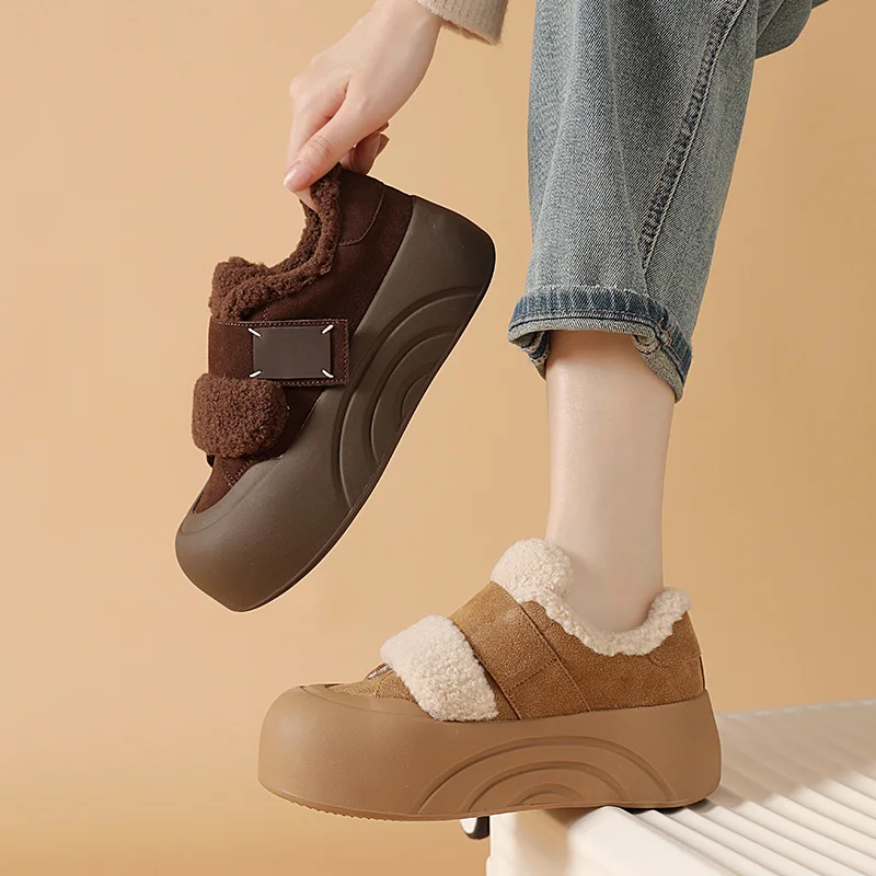 Толстая подошва с круглой головкой все на липучке бархатные утолщенные новинка