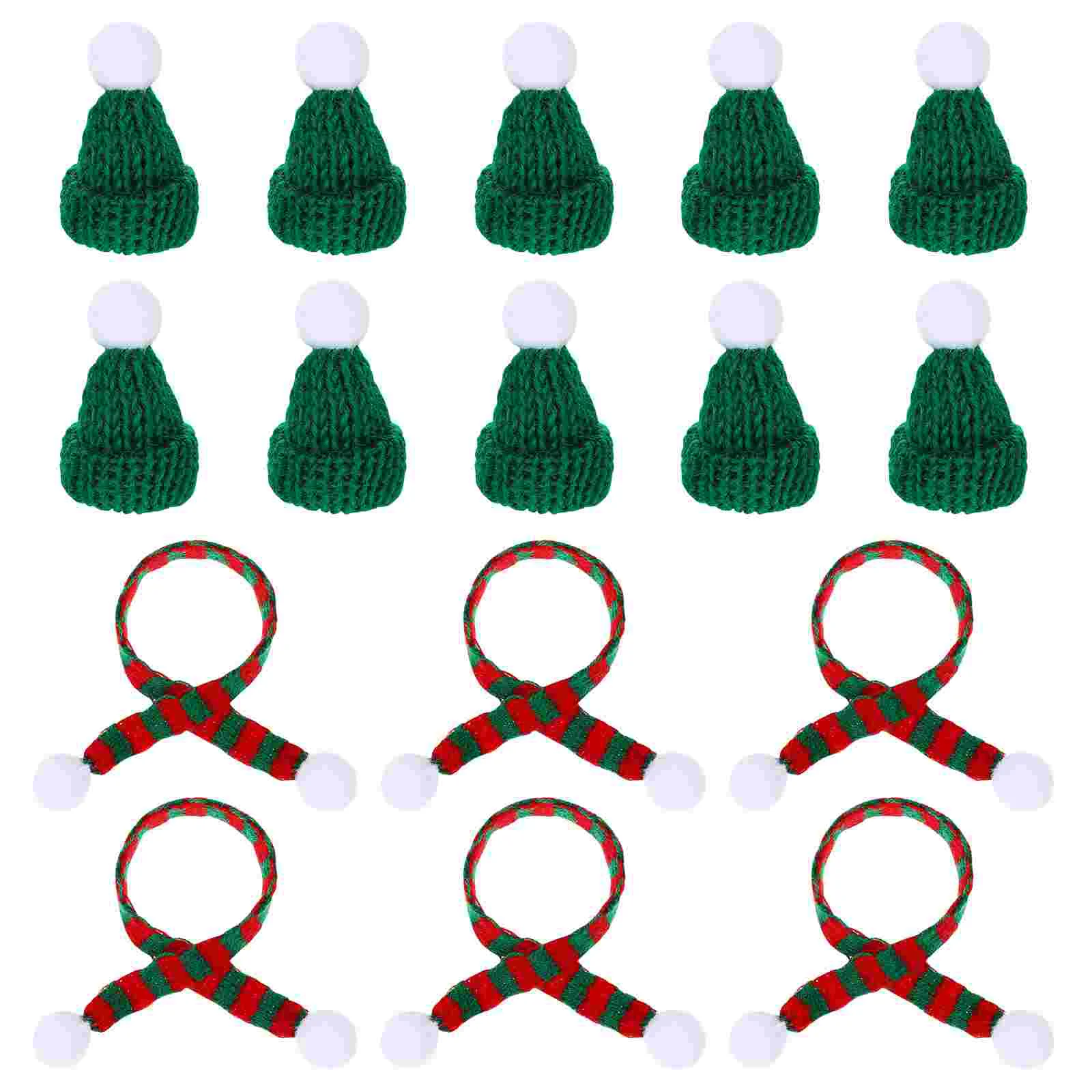 

Small Hat Christmas Decorations Ornament Bottle Covers Xmas Crafts Mini Scarf Dolls
