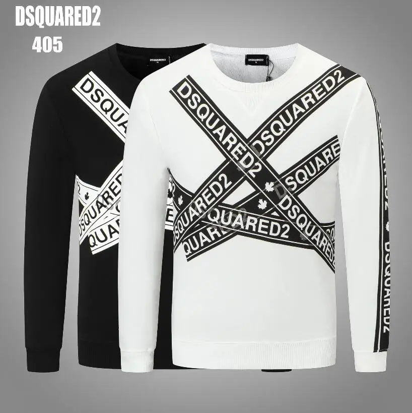 

Men Letter Printed Sweatshirts Pullovers Sportswear Dsquared2 Italian Brand New Male Hip Hop Casual Slim Sweatshirts Size 3XL