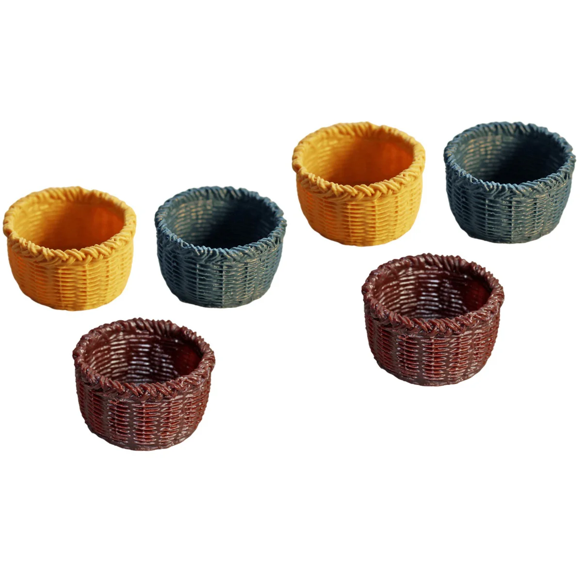 

Миниатюрные деревянные корзины 6 шт., миниатюрные корзины для фруктов, овощей, пикника